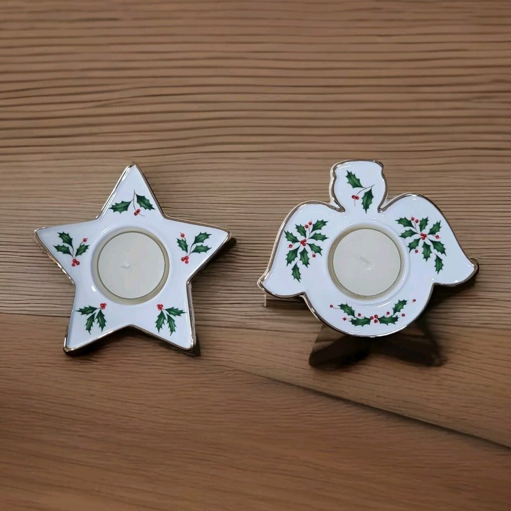Lenox Christmas Holiday Angel and Star Candle Votive Decorations‎
